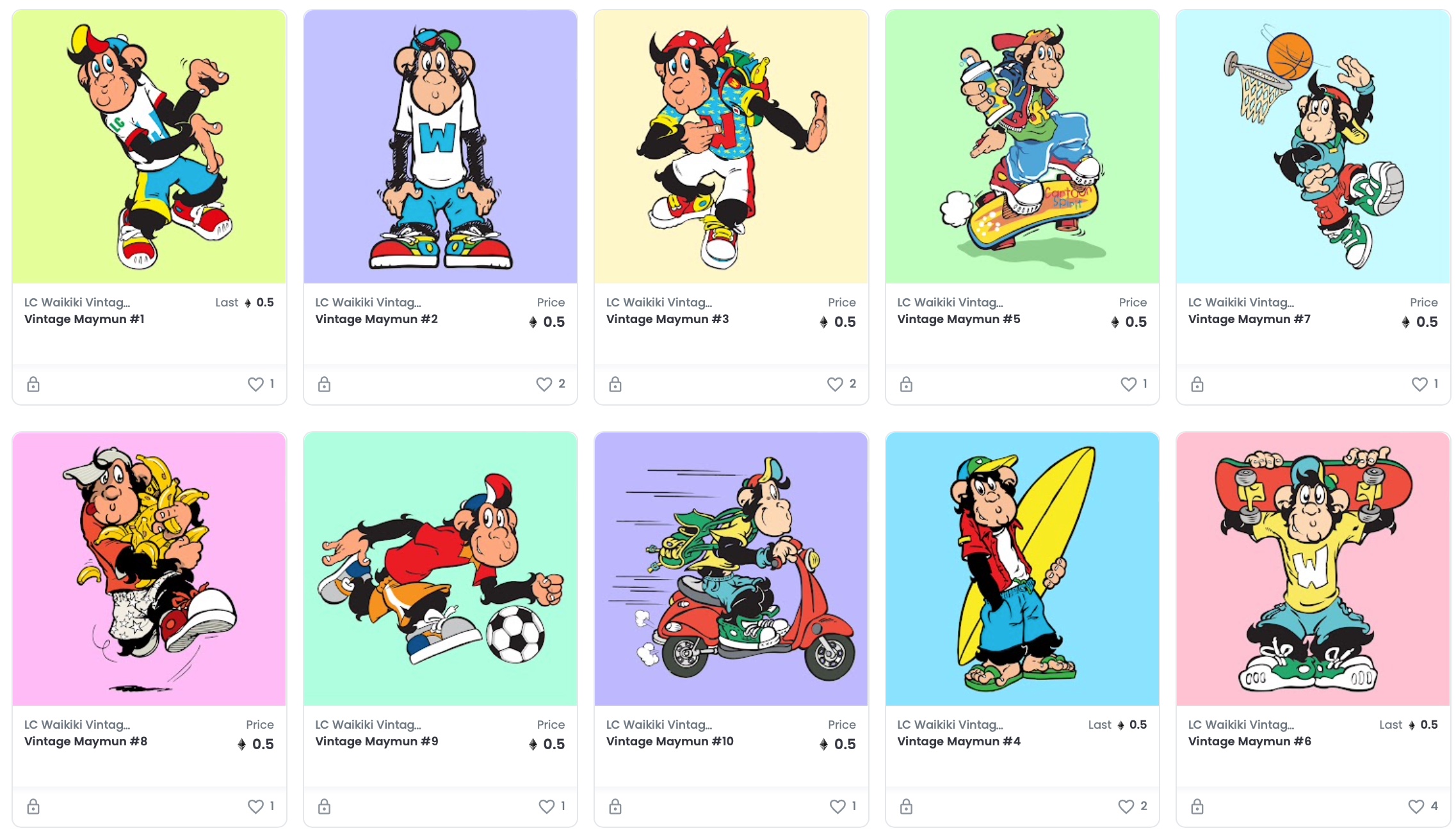 lc waikiki vintage maymun nft koleksiyonu satisa cikti 2