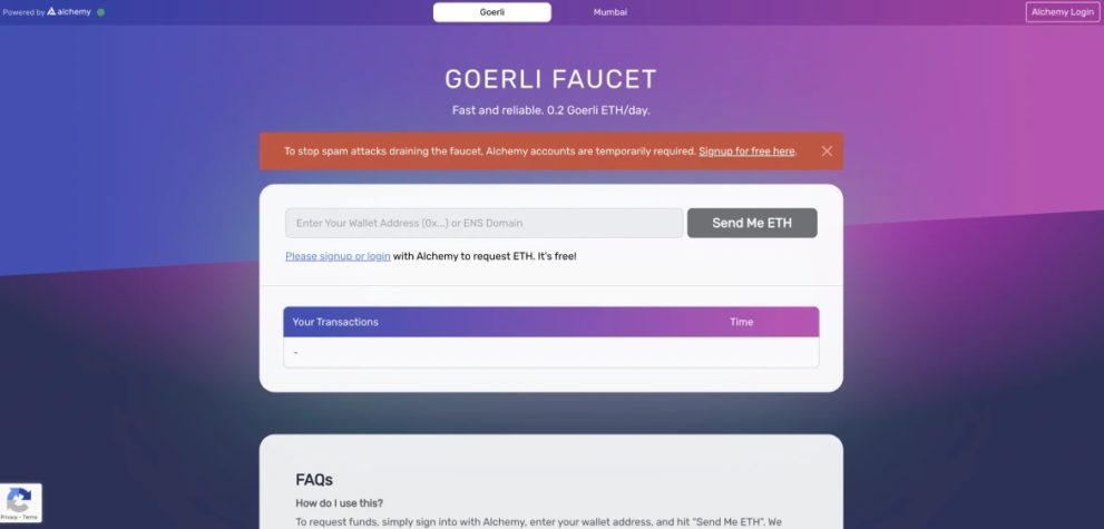 alchemy faucet nedir